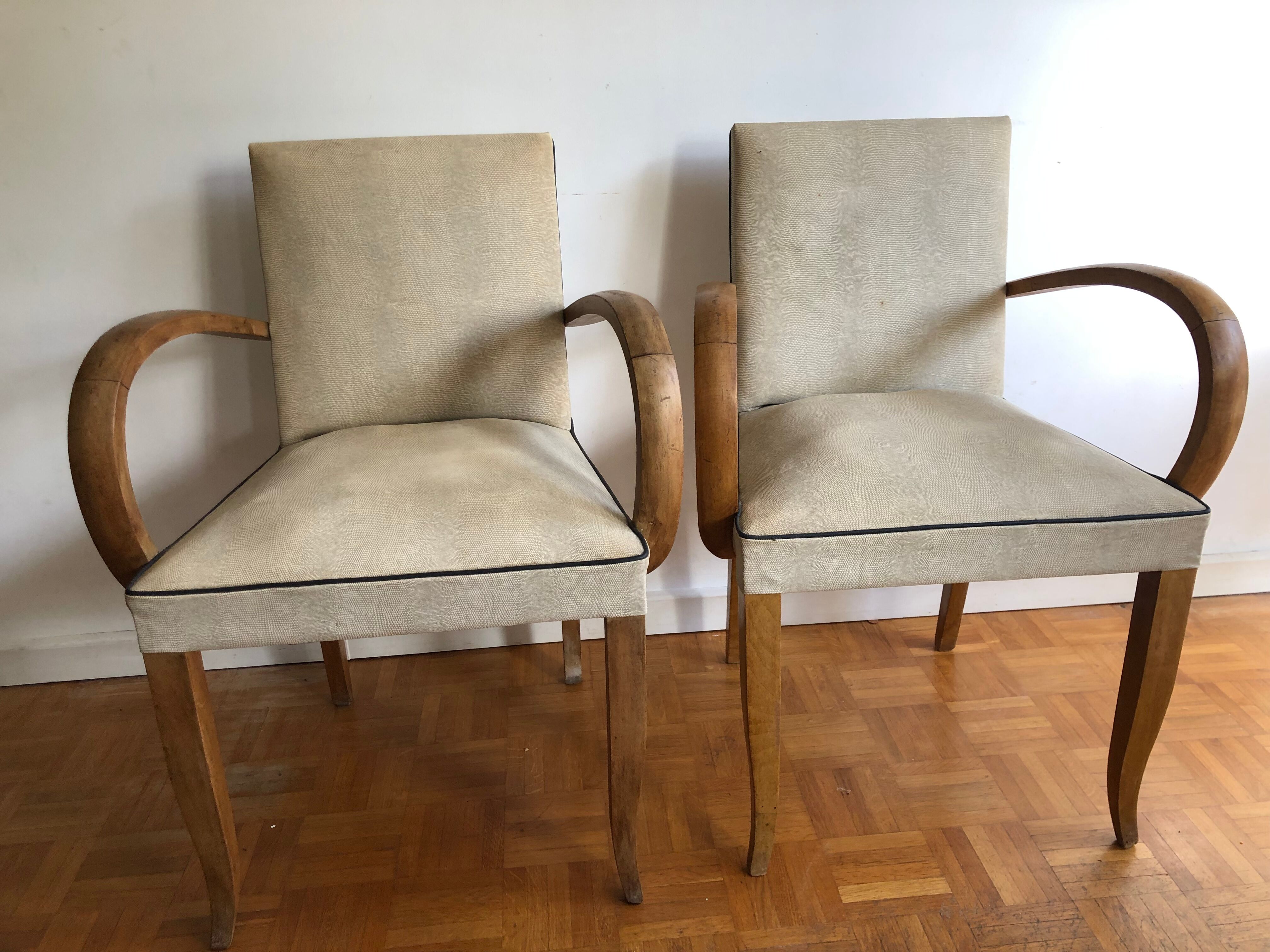 Pair of vintage bridge armchairs