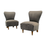 Set of 2 armchairs armchairs wood velvet design 50s vintage modern