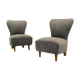 Set of 2 armchairs armchairs wood velvet design 50s vintage modern