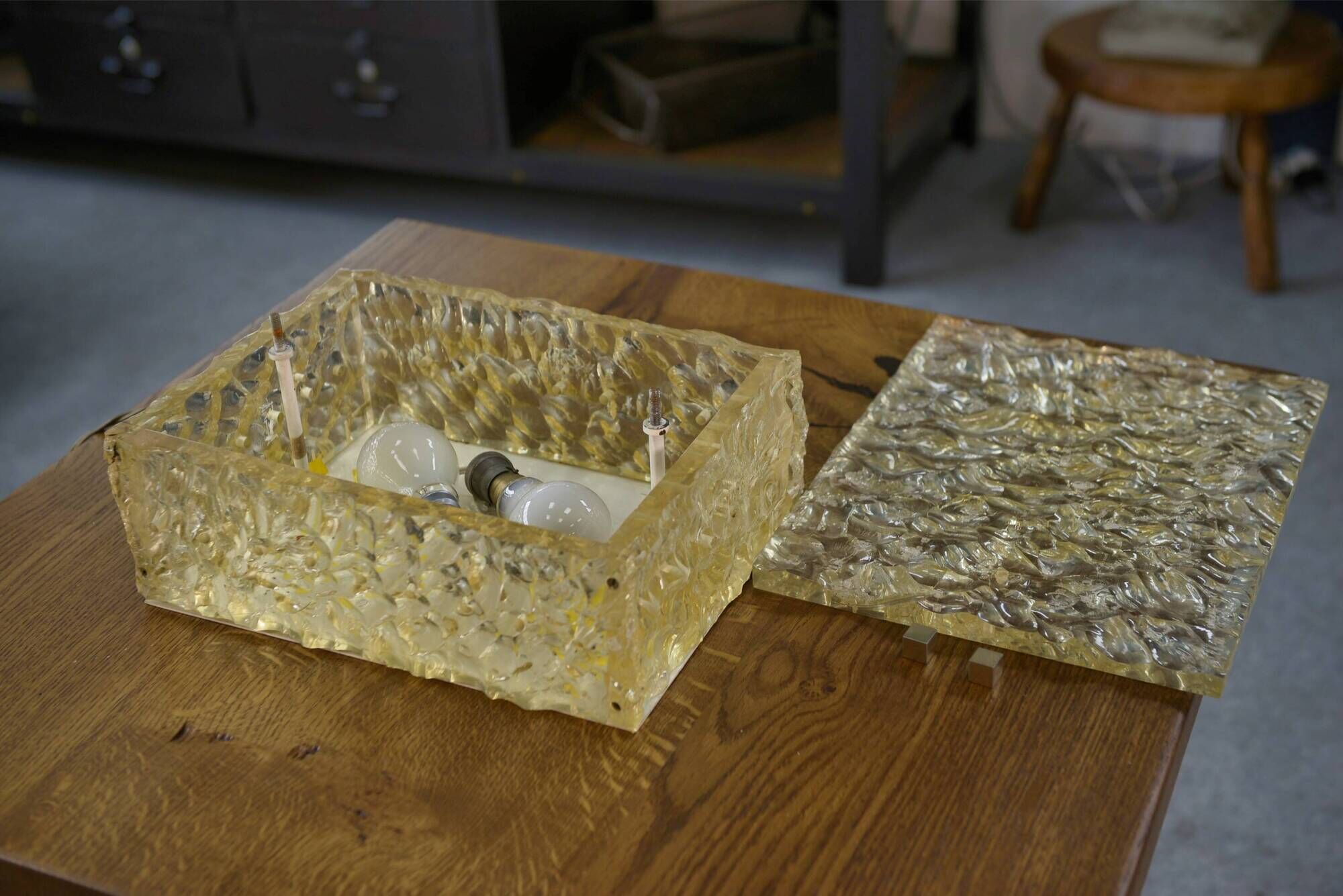 Wall light in resin by Pierre Disderot for Dallux 1960s