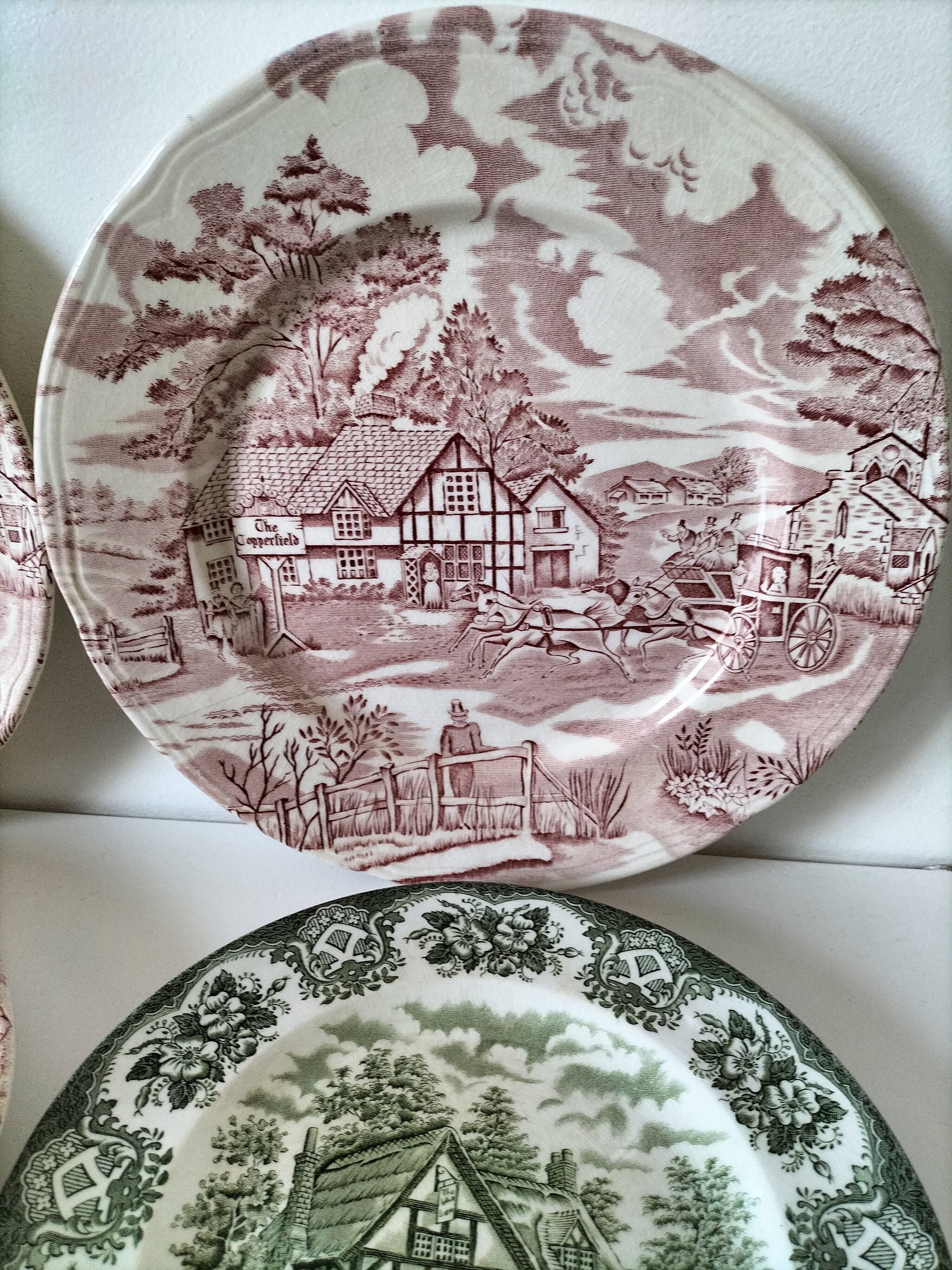 4 Lunéville & Ironstone plates – English Style decor