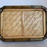 Vintage bamboo rattan tray