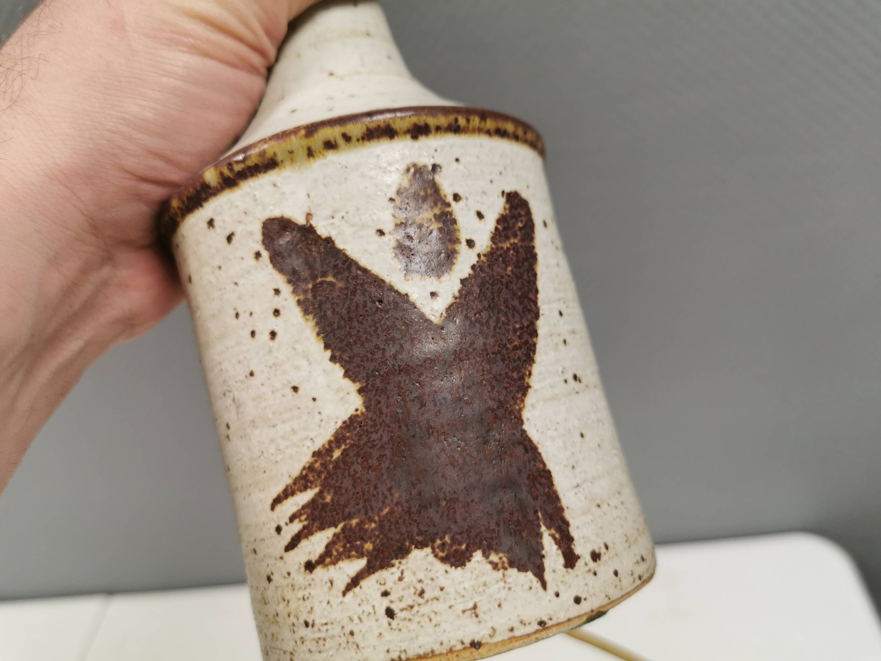 Table lamp in stoneware/ceramics by Danish Axel Larsen 1970-80s