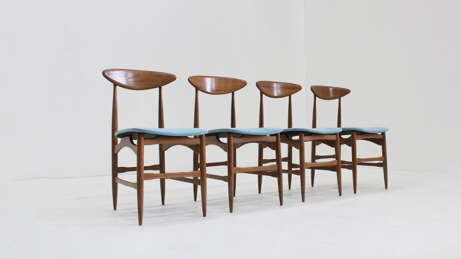 Vintage mid-century Italian dining room chairs 1960s, set of 4