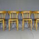 Série de 4 chaises Thonet Art déco bistrot blondes 1930