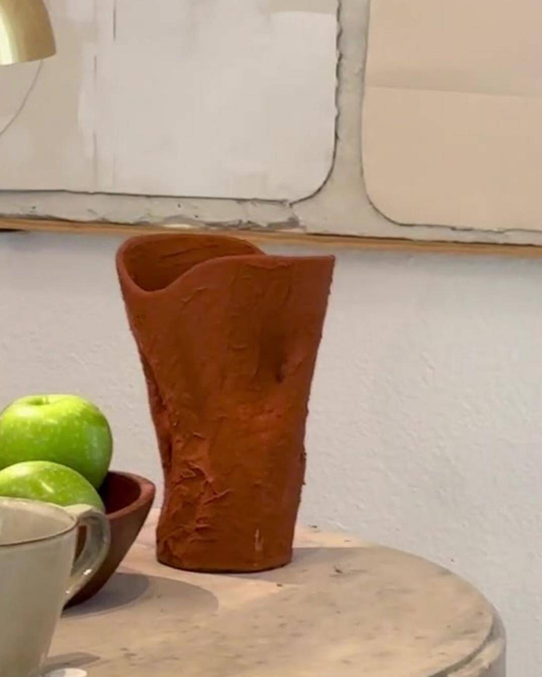 Painted organic shape vase