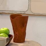 Painted organic shape vase