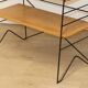 Etagère vintage en métal et chêne, 1960