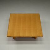 Minimalist ash wood coffee table, 1980s europe.