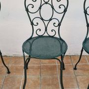 Suite de 4 chaises de jardin en fer forgé 1900