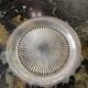 Bell with its vintage glass plate dimension: height -13cm- diameter plate -22.5cm-
