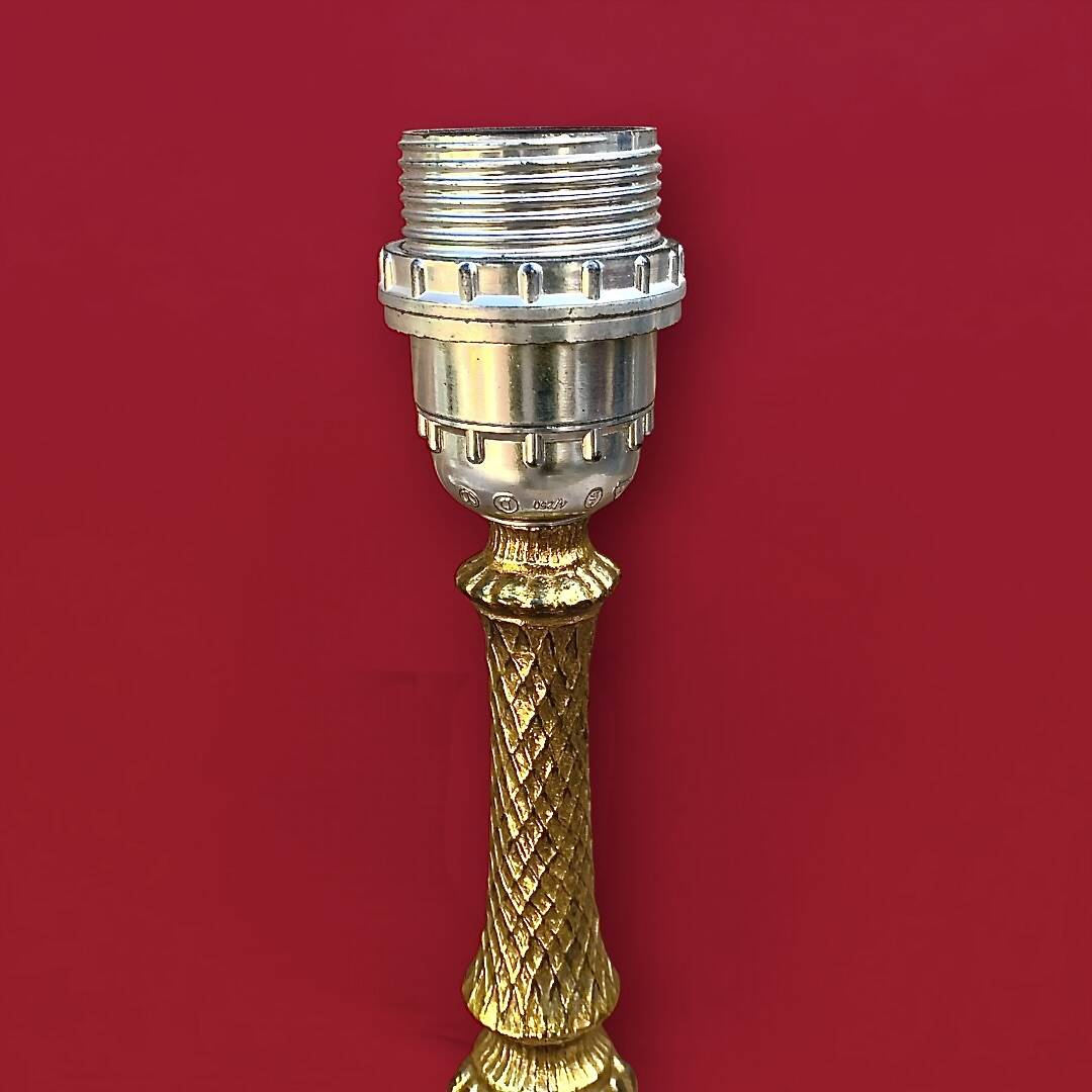 Antique lamp base in gilded brass and onyx – H26 cm – 1960s