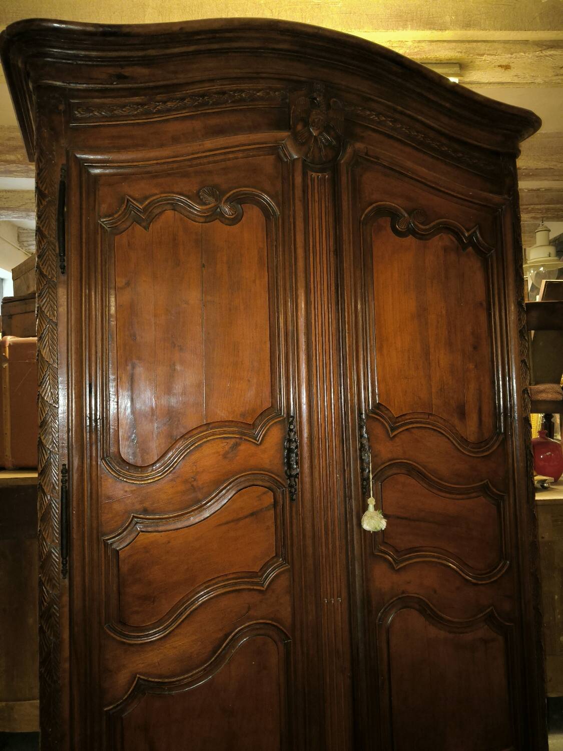 Louis XV period wardrobe in solid walnut