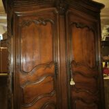 Louis XV period wardrobe in solid walnut