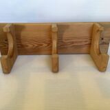 Scandinavian pine coat rack with three hooks