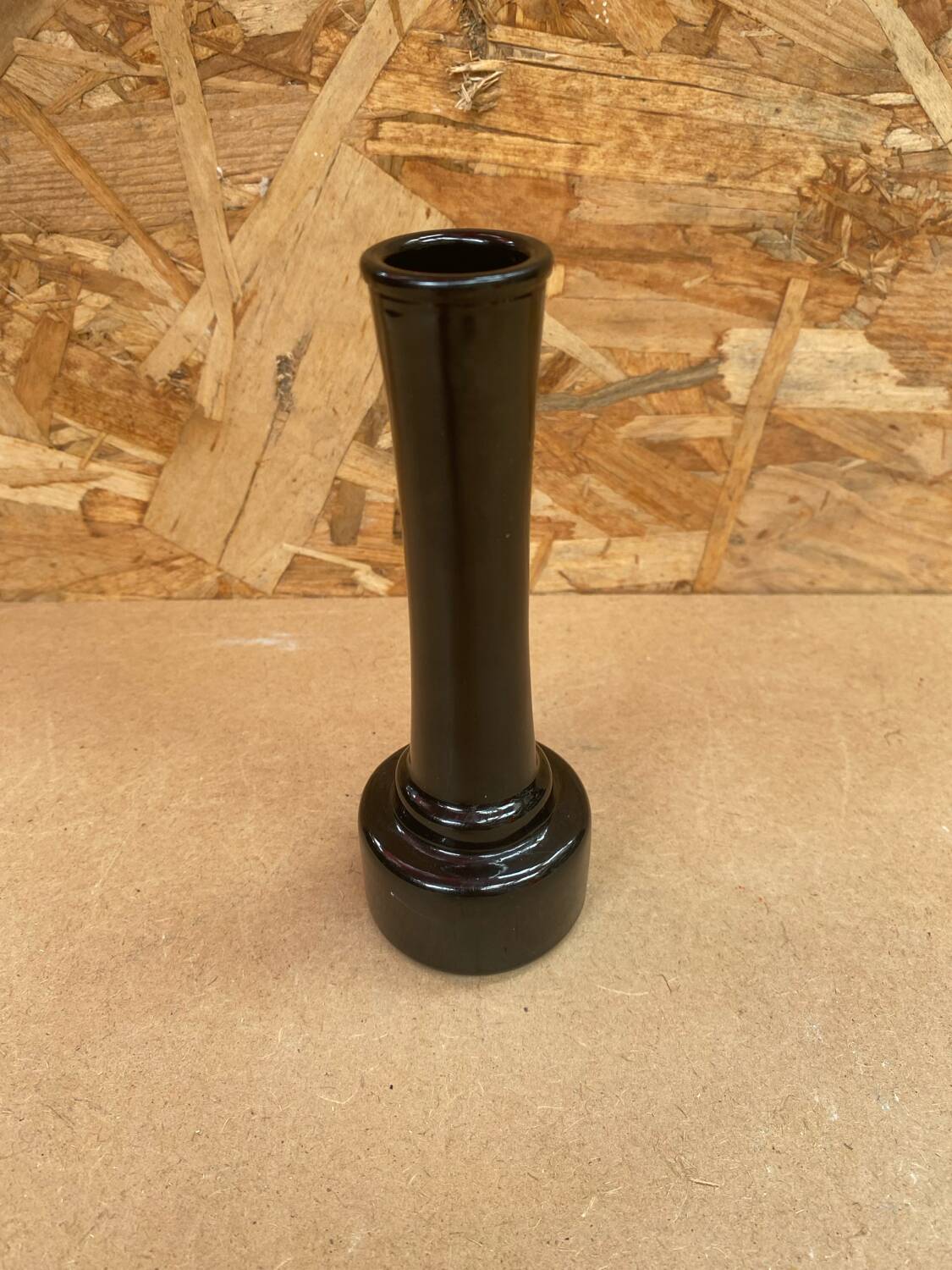 Old Black Opaline Soliflore Vase Made On Germany Vintage #B092