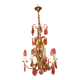 lustre à pampilles type cage à 6 bras de lumière époque début 20 ème