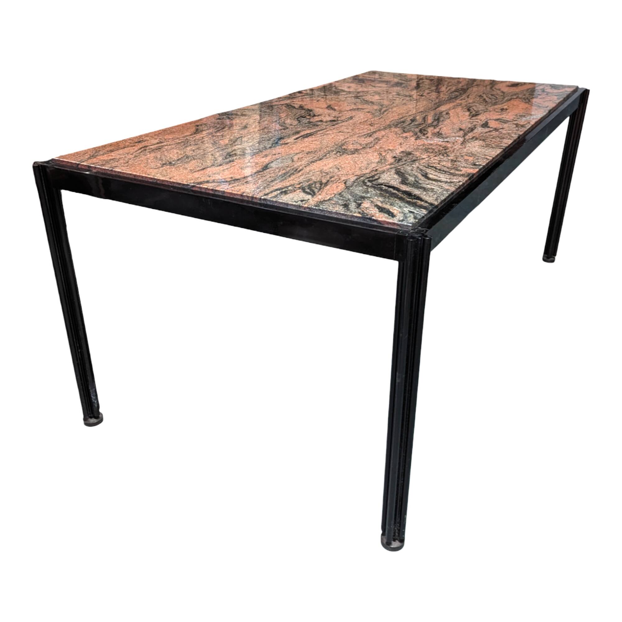 Pink granite desk table by George Ciancimino