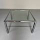 Ancienne table basse en verre et métal design italien des années 70 vintage
