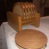 Set of 6 wooden coasters
