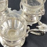 19th century Louis XV style condiment holder, silver or silver-plated metal frame