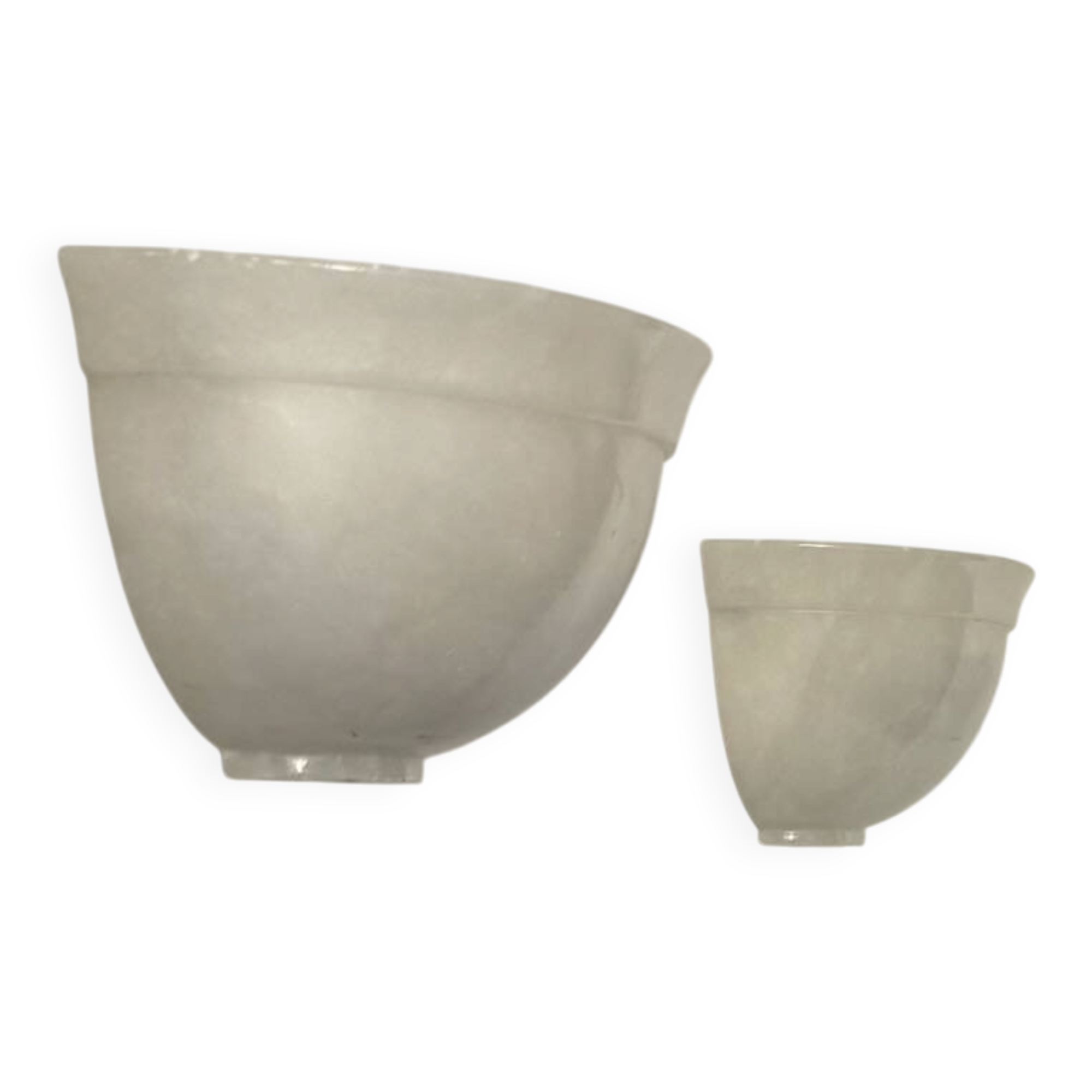 Pair of vintage alabaster wall lights, France, 1970.