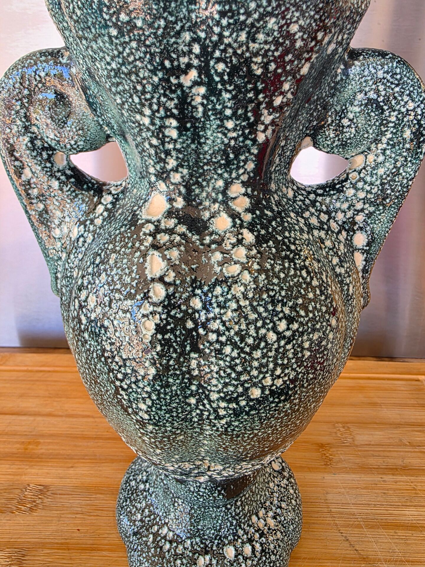Large Amphora Vase Vallauris Vintage – Foam Glaze / Fat Lava (32 cm)