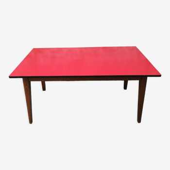 Table plateau formica piètement en chêne