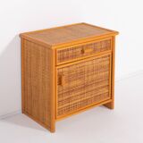 Armoire vintage en rotin et osier