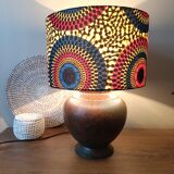 Copper metal floor lamp, chic ethnic wax lampshade.