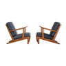 Pair of sculptural Scandinavian armchairs 1960s