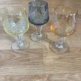 3 crystal liqueur glasses