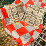 Vintage Granny Square Crochet Wool Throw