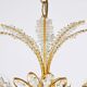 Ernst Palme Grand Chandelier Palm Tree Flower Palwa, Gilded Brass, Crystals, 1970s