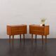Pair of Danish vintage teak nightstands with 2 drawers, 1960s