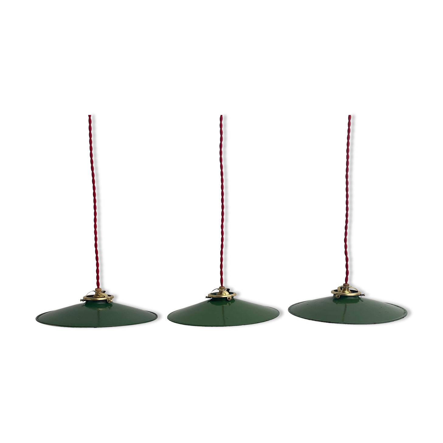 Lot 3 industrial suspensions emaillees flat 25 cm