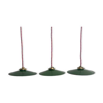 Lot 3 industrial suspensions emaillees flat 25 cm