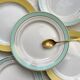 5 Small vintage mismatched yellow and green plates 1950