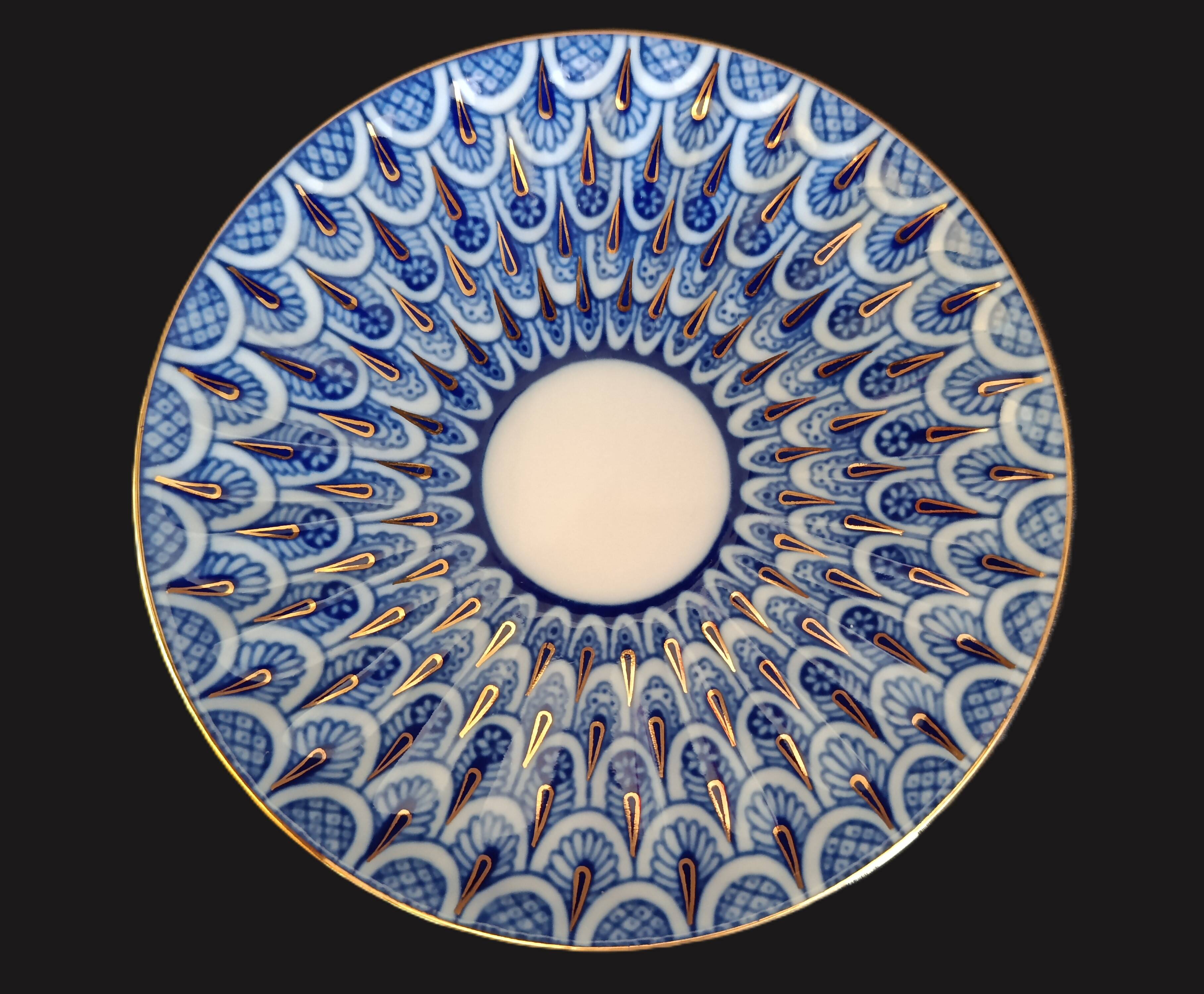 Pair of Russian imperial porcelain cups "Lomonosov" from St Petersburg