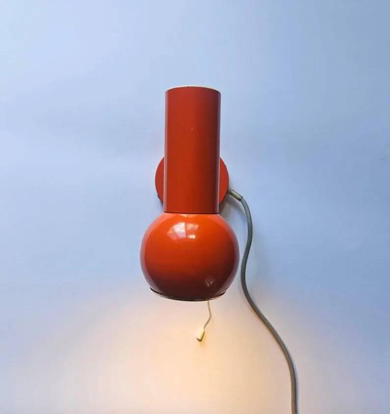 Very Rare Midcentury Wall Lamp, Space Age, Italy, 1970s