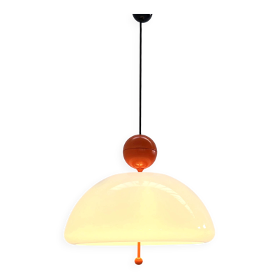 Suspension Saliscendi Orange par Elio Martinelli pour Martinelli Luce, 1970