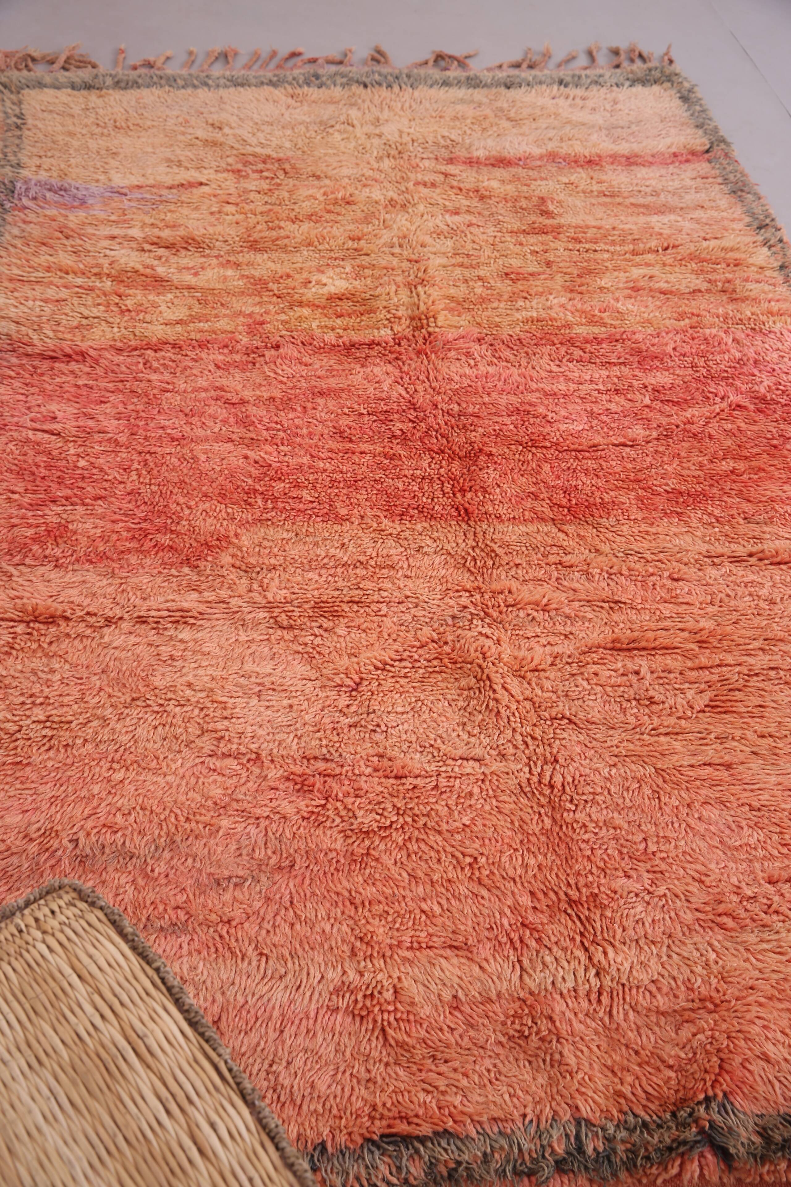 Peach Vintage Moroccan Rug 160 x 260 cm - Berber Wool Rug - Handmade Rug