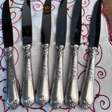 6 couteaux de table Ercuis en métal argenté