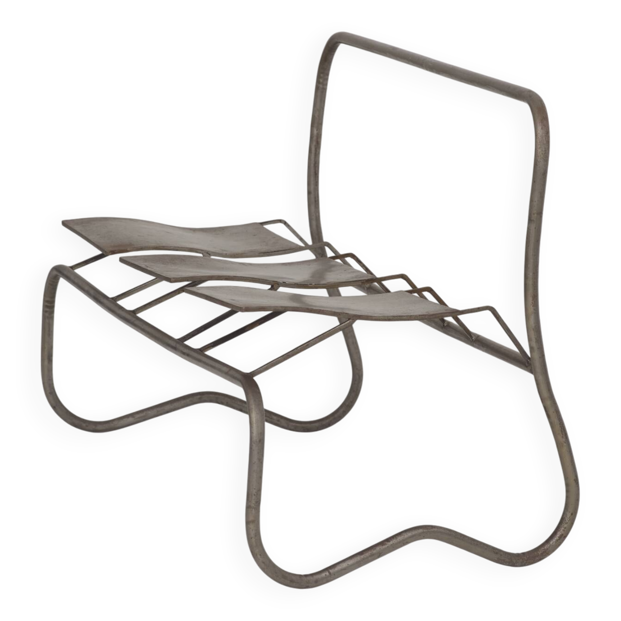 Sculptural metal bench / Artist's work dating from 2000