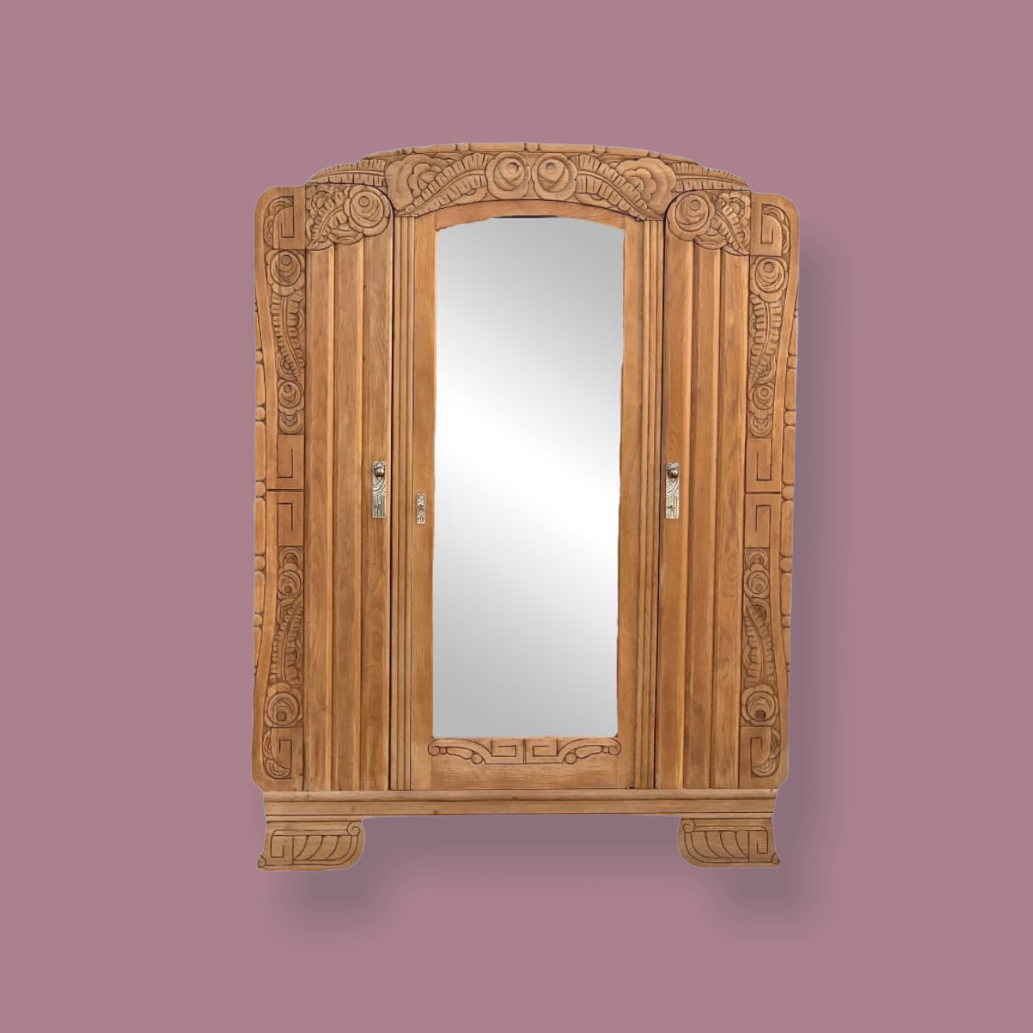 Armoire parisienne art déco chêne massif brut