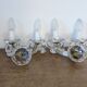 pair of double wall sconces with crystal pendants, made in Italy