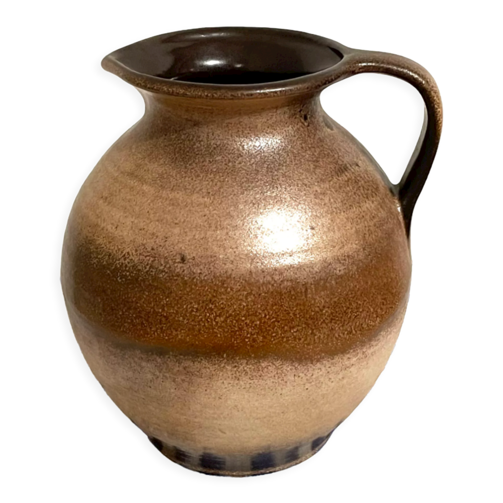 Scheurich 603-15 brown-beige vase or jug with handle, west german art pottery (wgp)