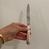 Set of 6 cheese or dessert knives in vintage silver metal