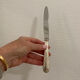Set of 6 cheese or dessert knives in vintage silver metal