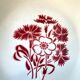 Vintage retro Lunéville dish, Annecy model, red flowers
